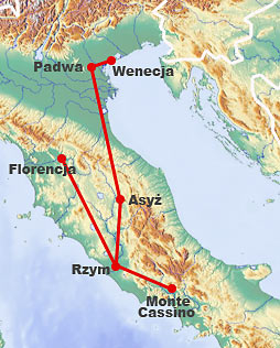 mapa trasy wycieczki
